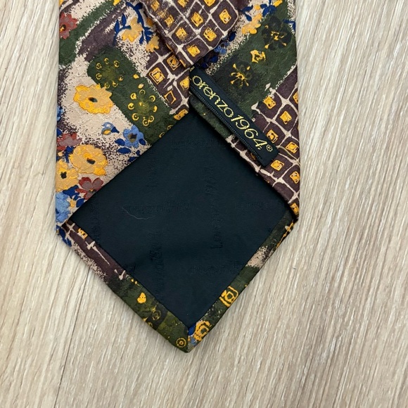 Lorenzo 1964 Vintage Silk Tie Abstract Floral & Geometric Print – Made in Italy - Picture 3 of 4